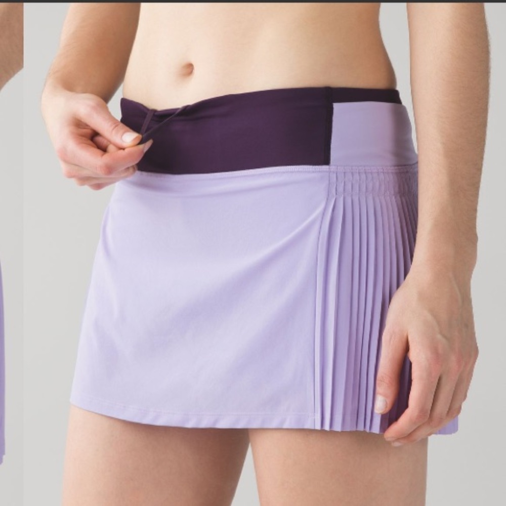 Lululemon Time To Shine Skirt Lilac Deep Zinfandel pleated tennis golf skirt 4